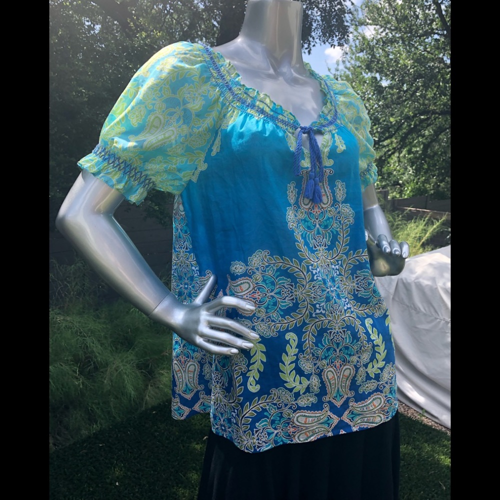 Tommy Bahama silk printed blouse